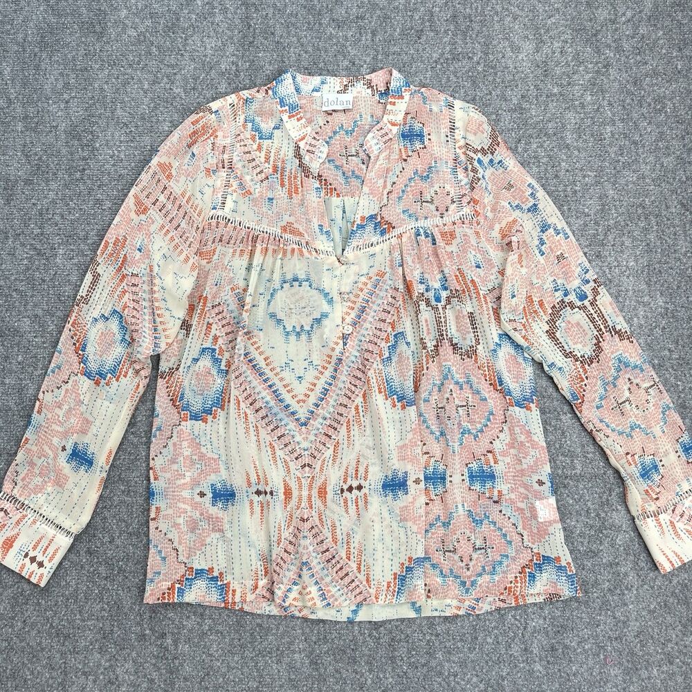 Anthropologie Dolan Mesilla Top Womens Large Southwestern Button Accent Blouse